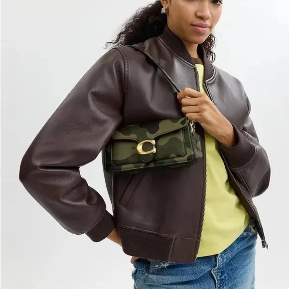 Coach Camouflage Shoulder Bag with Gold Accents never used - Picture 5 of 6